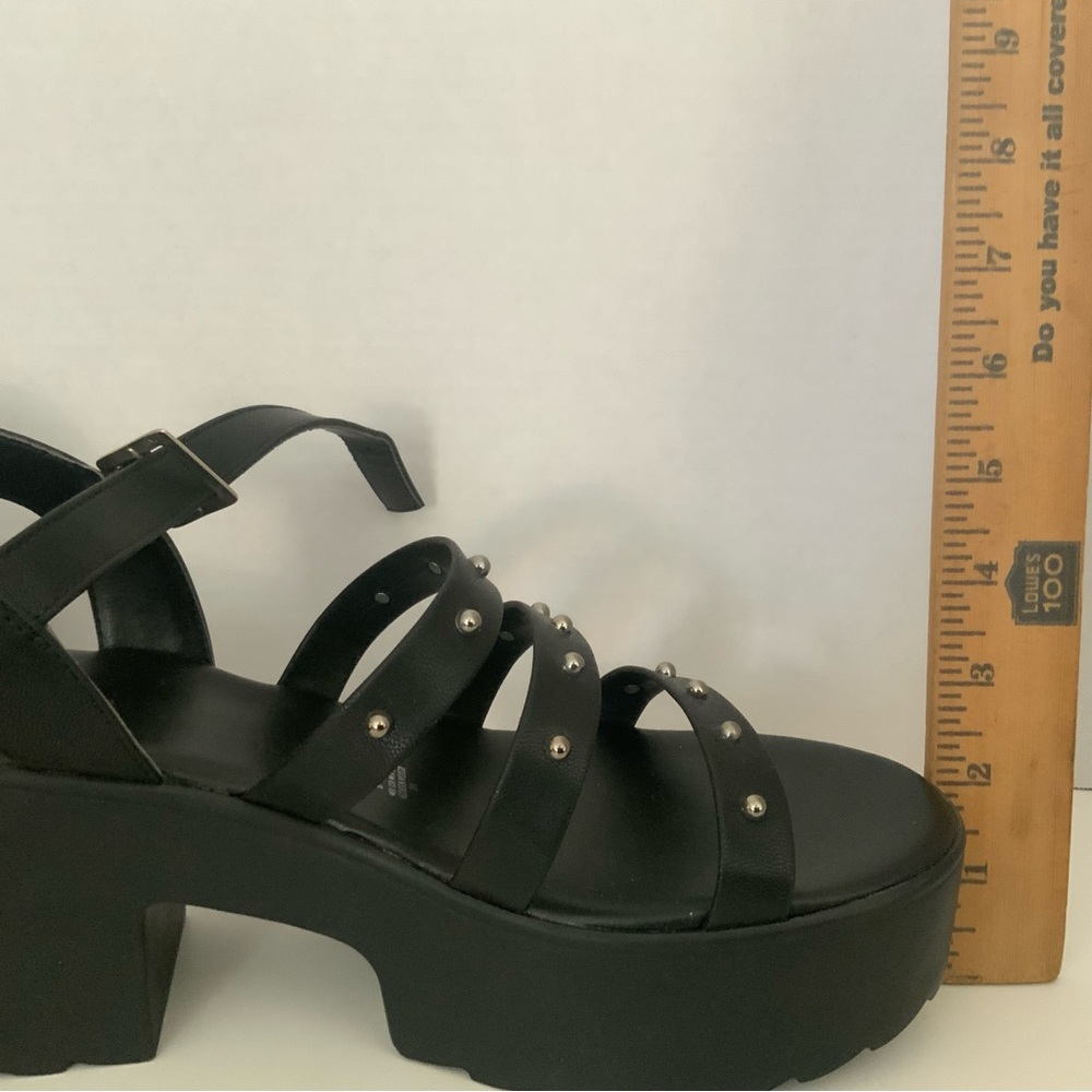 Black Studded Platform Sandals - Women - Picture 7 of 8